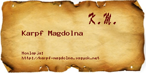 Karpf Magdolna névjegykártya